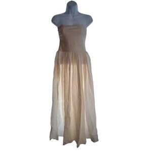 La Maregold nwt strapless dress womens XS midi maxi cream